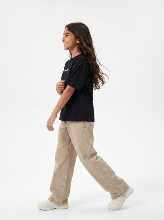 Black Unbothered T-Shirt Jr - Girls
