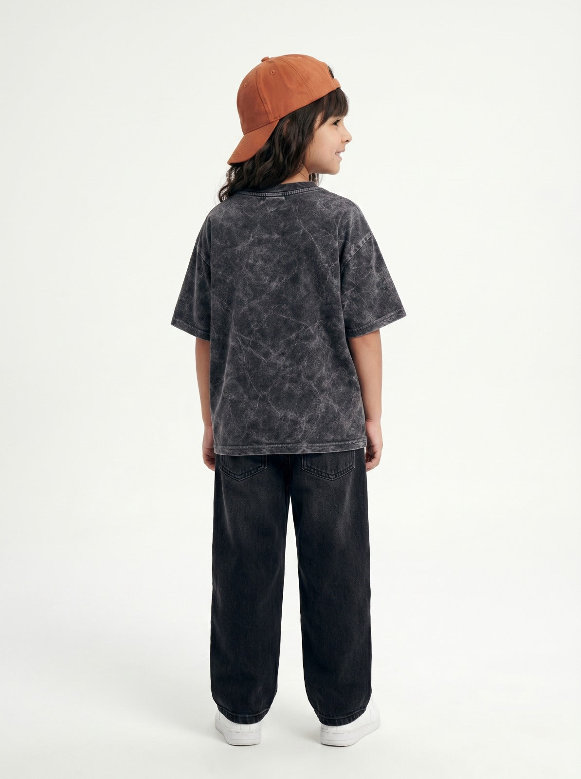 Black Washed T-Shirt Jr - Girls