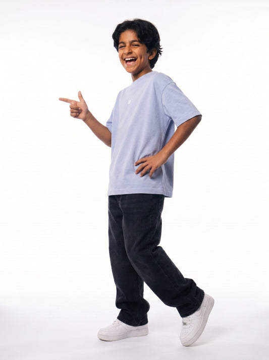 Cloud Blue Solid T-Shirt Jr