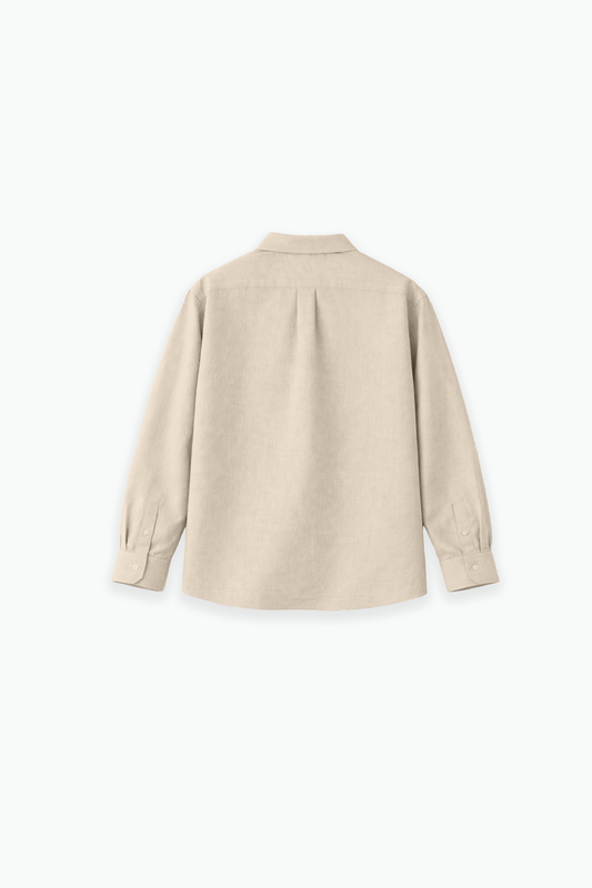 Coffee Linen Shirt Jr
