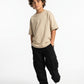 Cream Solid T-Shirt Jr