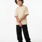 Cream Solid T-Shirt Jr