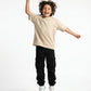 Cream Solid T-Shirt Jr