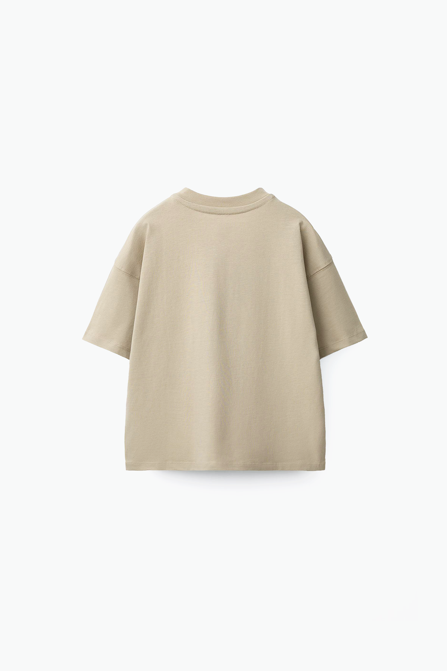 Cream Solid T-Shirt Jr