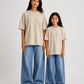 Cream Solid T-shirt Pack of 2