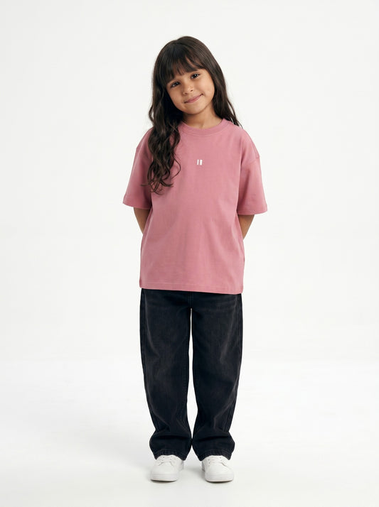 Dusty Pink Solid T-Shirt Jr - Girls