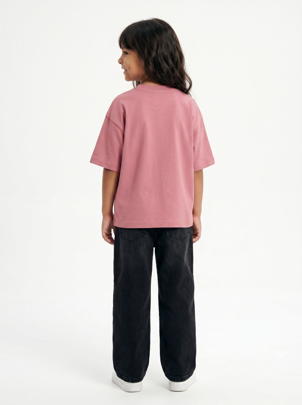 Dusty Pink Solid T-Shirt Jr - Girls