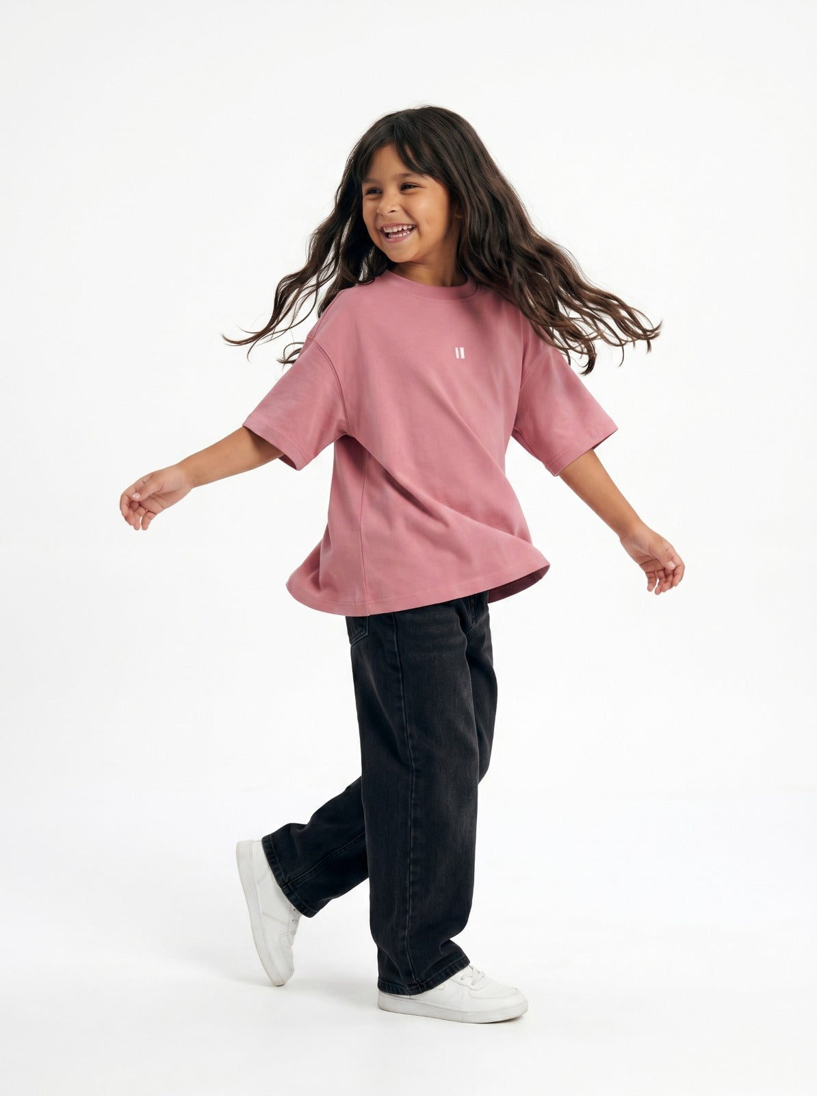 Dusty Pink Solid T-Shirt Jr - Girls