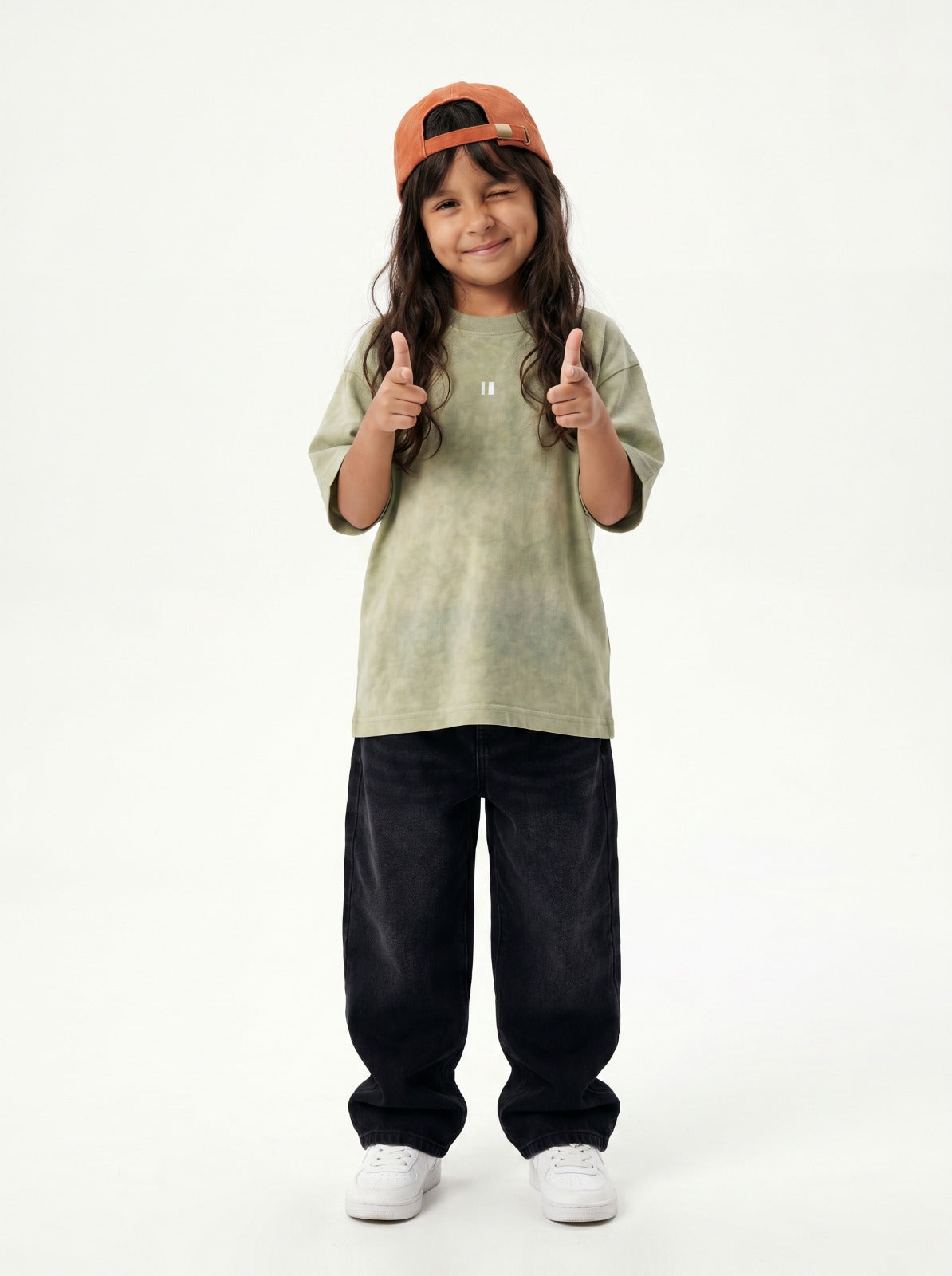 Green Washed Tee (model)