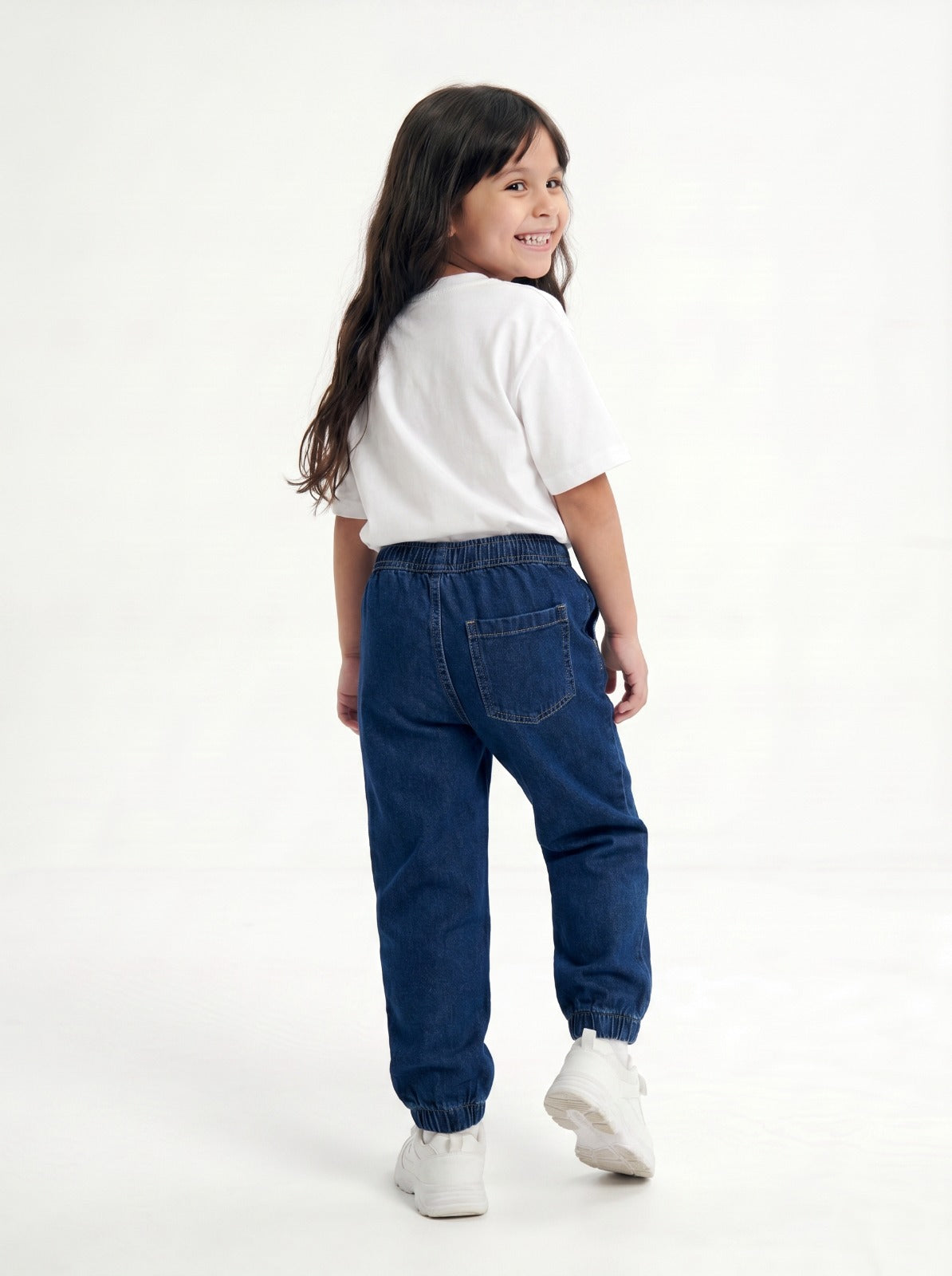 Indigo Denim Joggers Jr - Girls