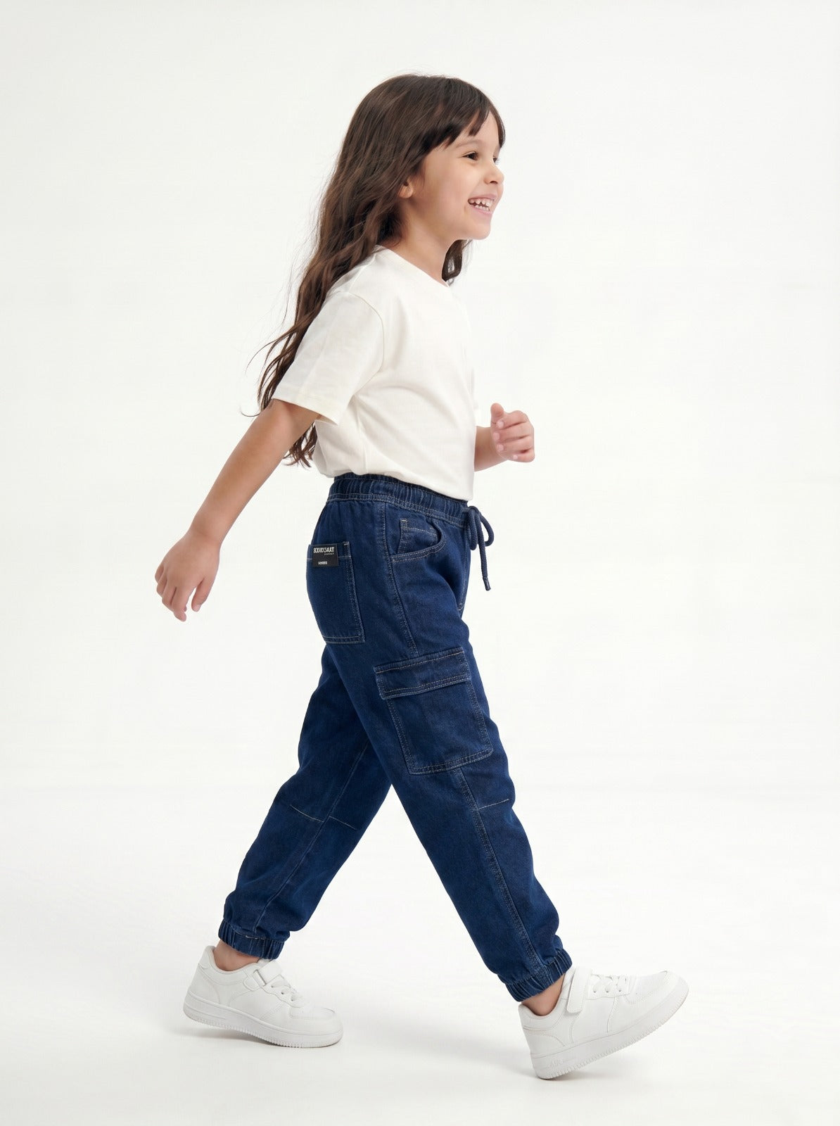 Indigo Denim Joggers Jr - Girls