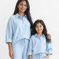 Light Blue Linen Shirt Set of 2