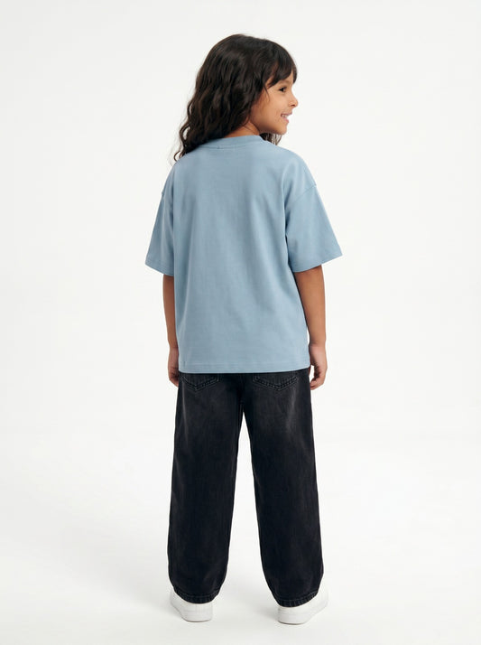 Light Blue Solid T-Shirt Jr - Girls