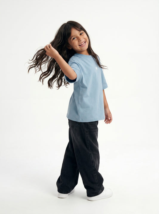 Light Blue Solid T-Shirt Jr