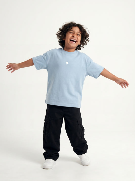 Light Blue Solid T-Shirt Jr