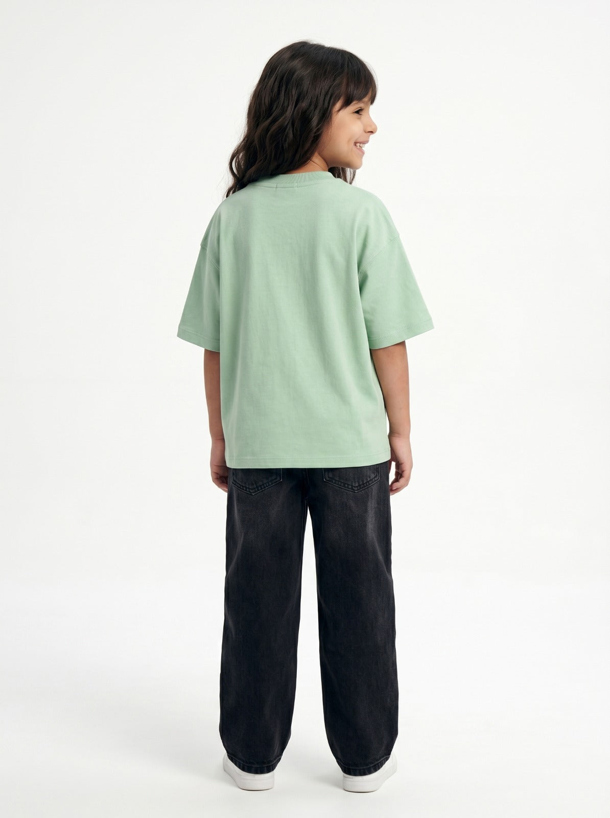 Light Green Solid T-Shirt Jr - Girls