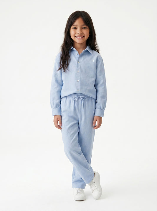 Light Blue Linen Set Jr