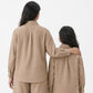 Mocha Brown Linen Shirt Set of 2