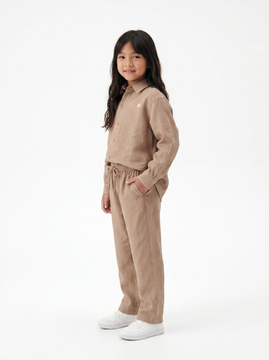 Mocha Brown Linen Set Jr