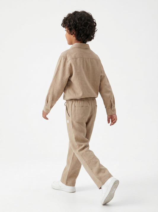 Mocha Brown Linen Set Jr