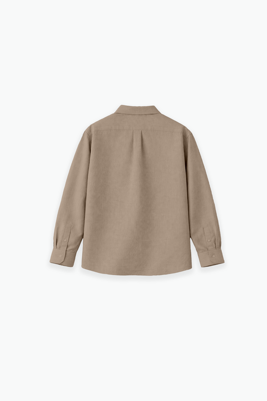 Mocha Brown Linen Shirt Jr