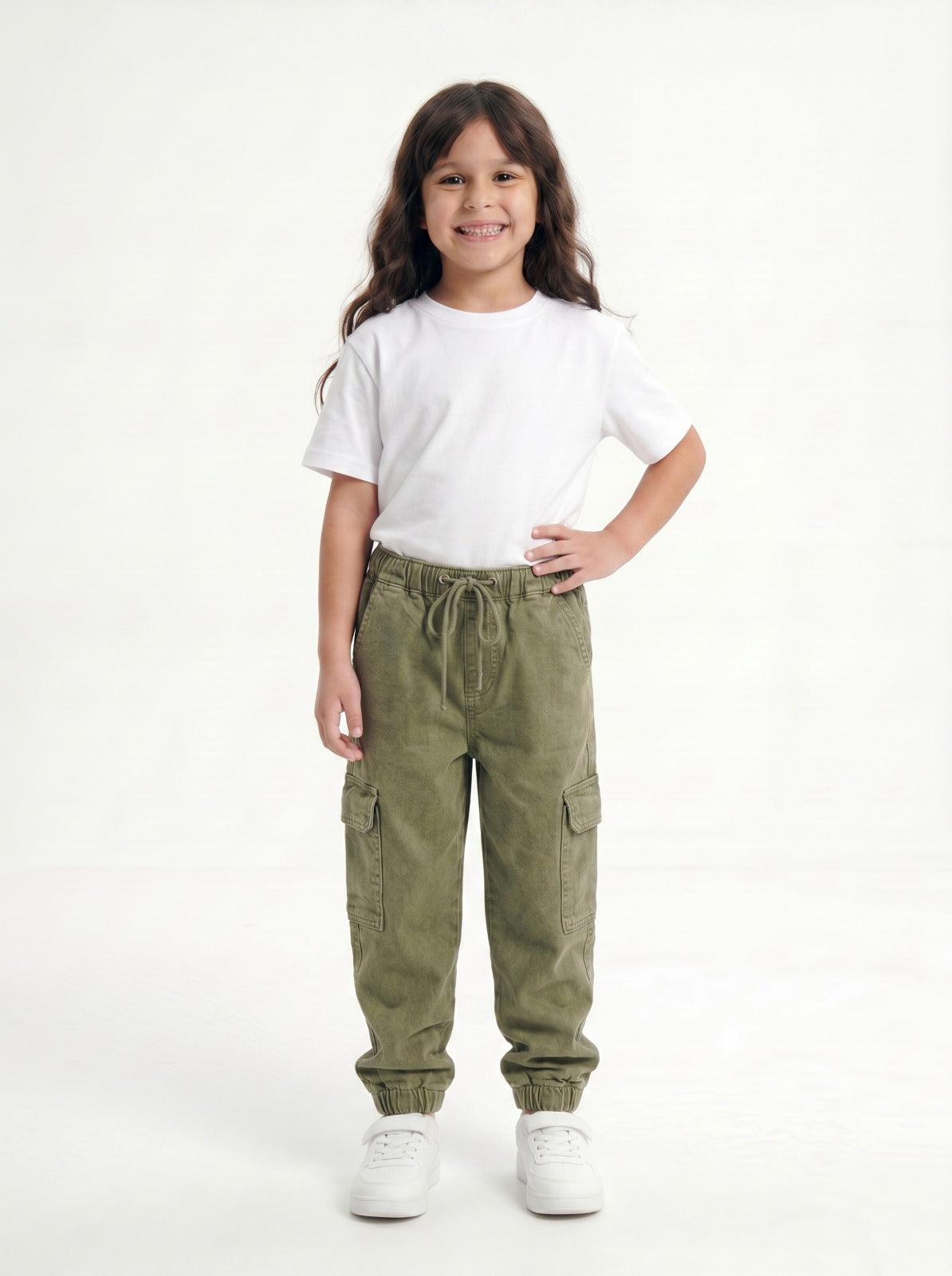 Olive Wash Joggers (model)