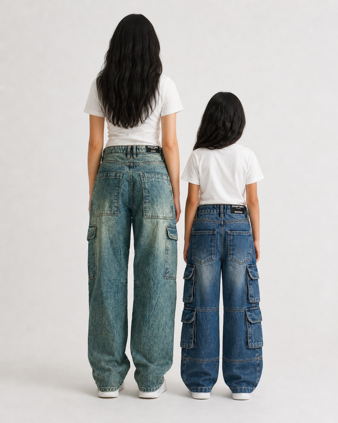 Stone Wash Denim Cargo Pack of 2