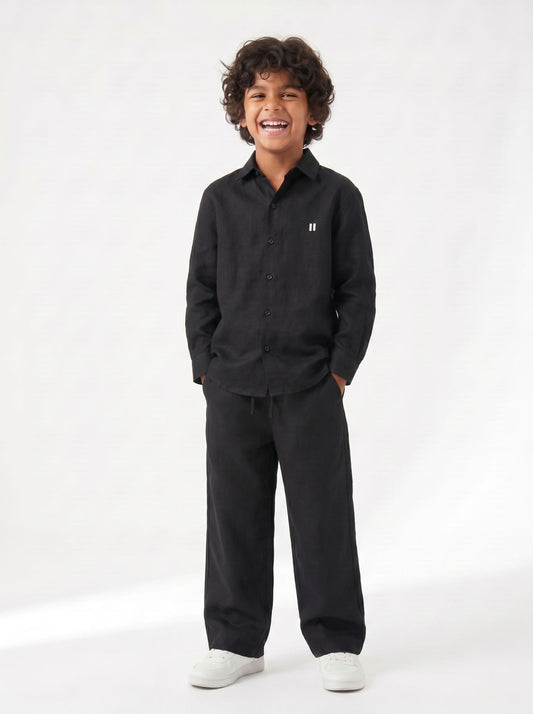 Black Linen Set Jr