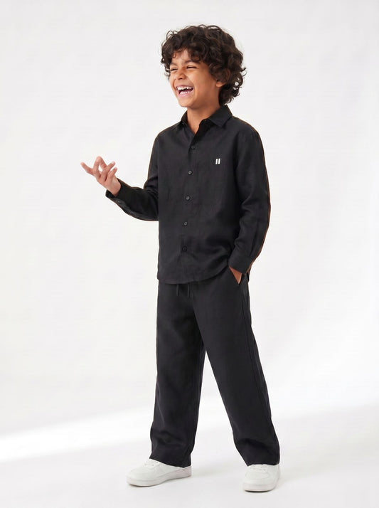 Black Linen Set Jr