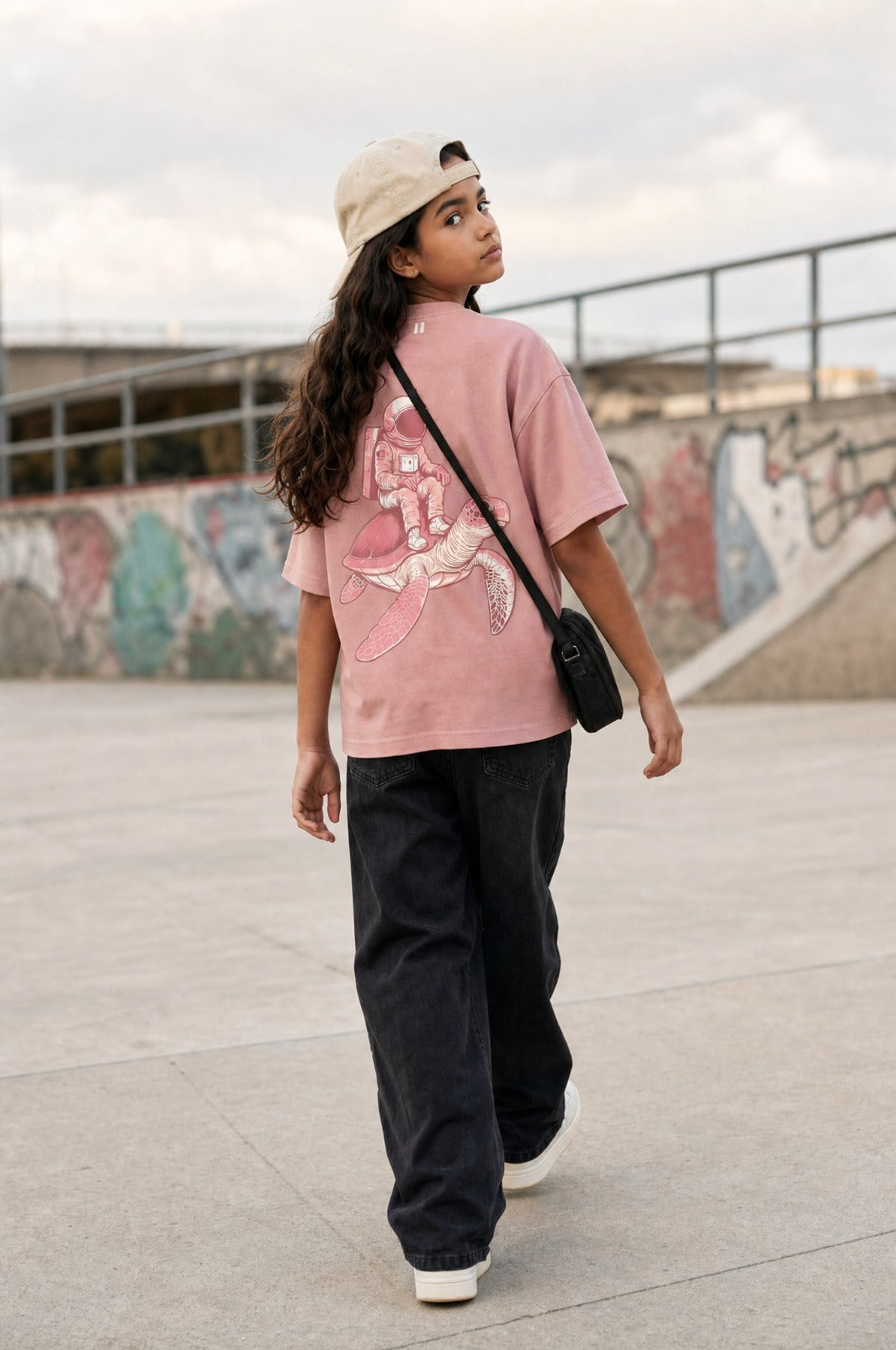 Dusty Rust Unbothered Tee (model)
