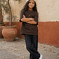 Coffee Solid T-Shirt Jr - Girls