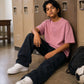Dusty Pink Solid T-Shirt Jr