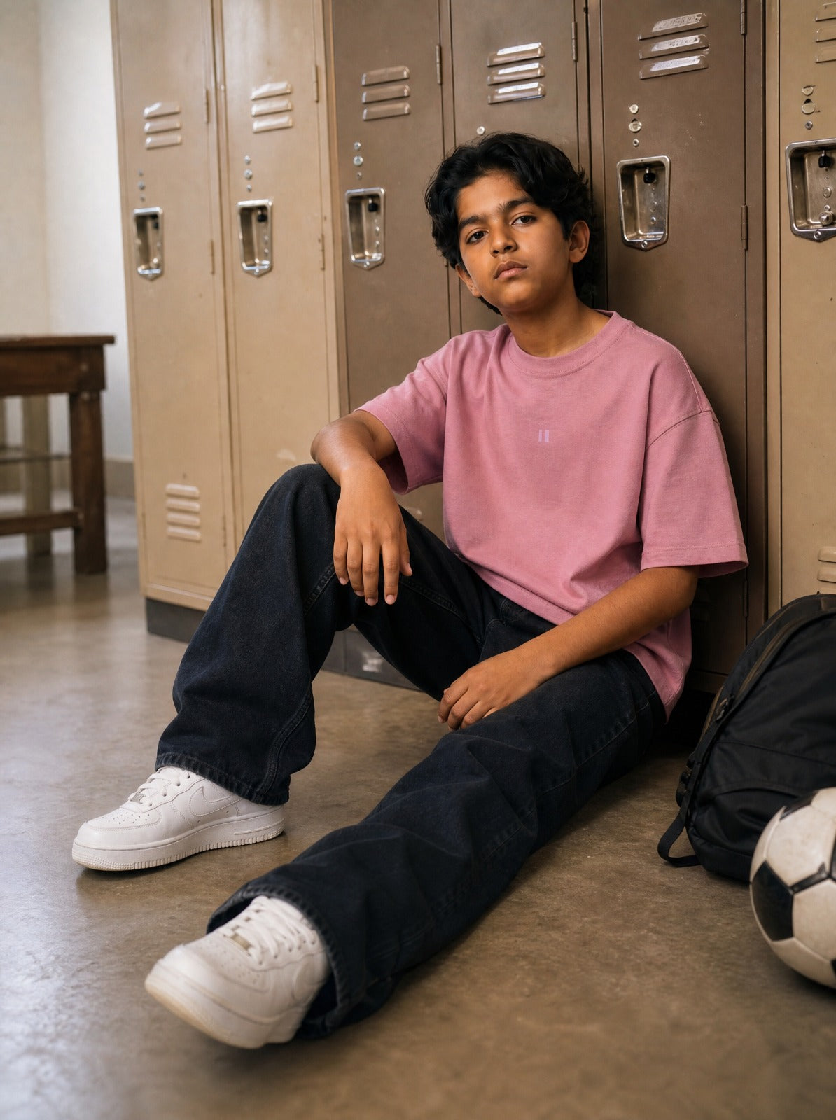 Dusty Pink Solid T-Shirt Jr