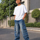Stone Wash Denim Cargo Jr