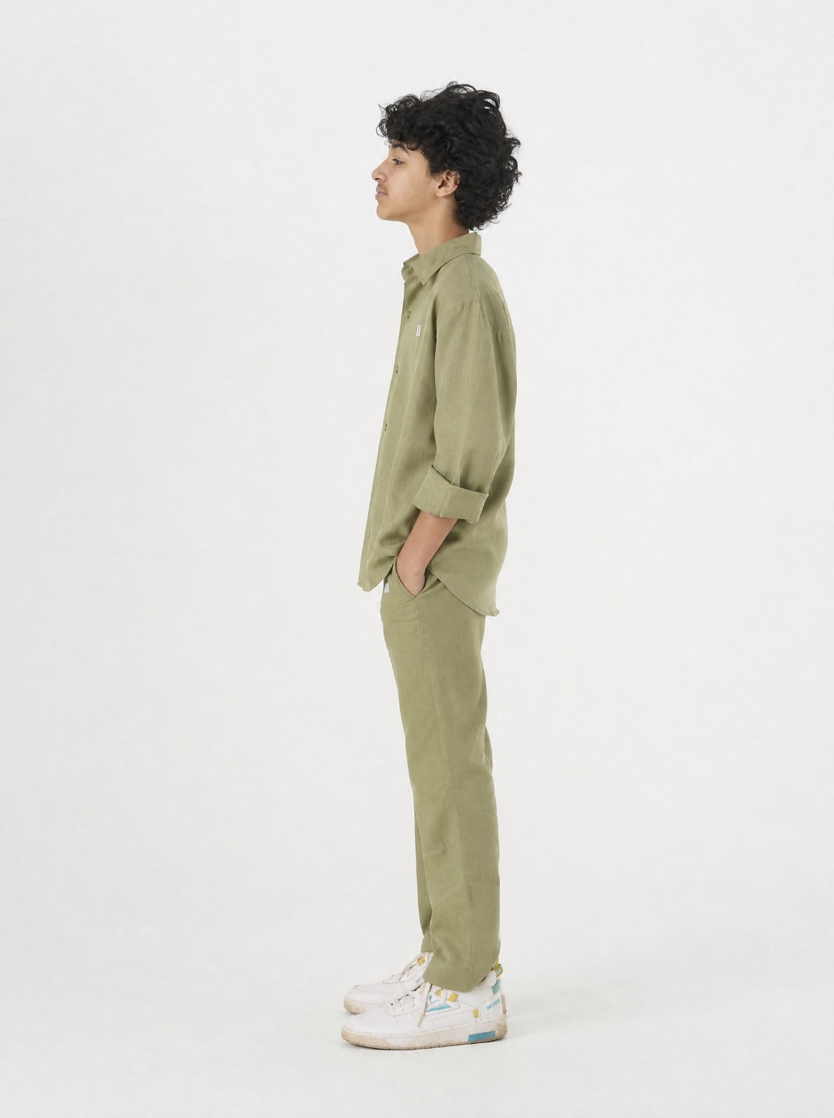Olive Linen Set Jr