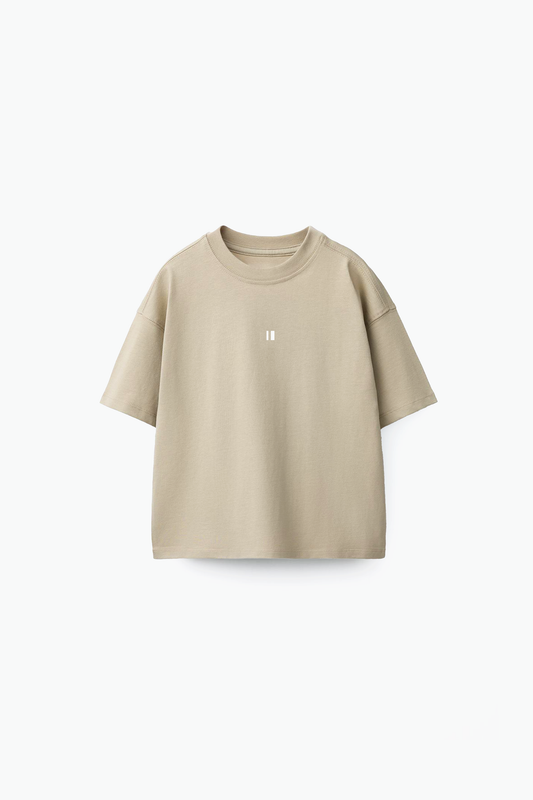 Cream Solid Tee (front)