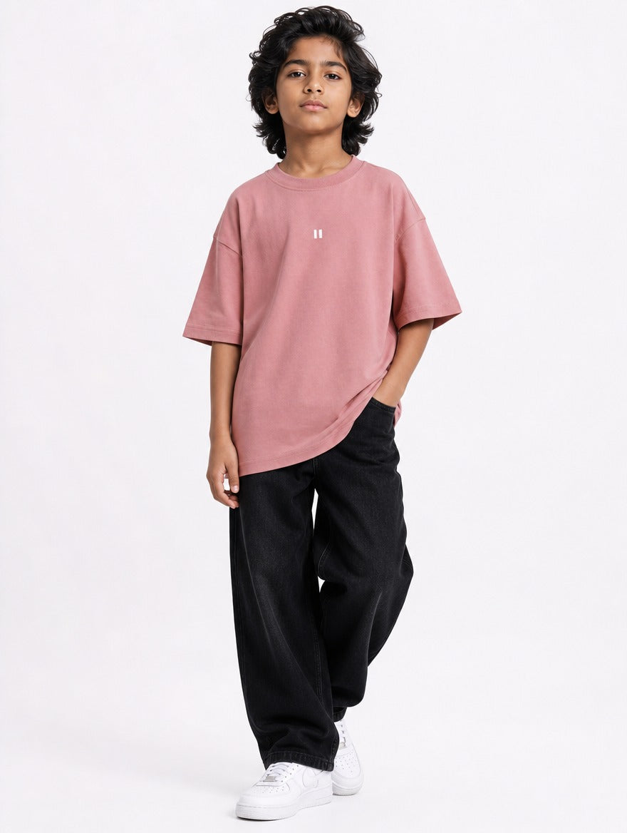 Dusty Pink Solid T-Shirt Jr