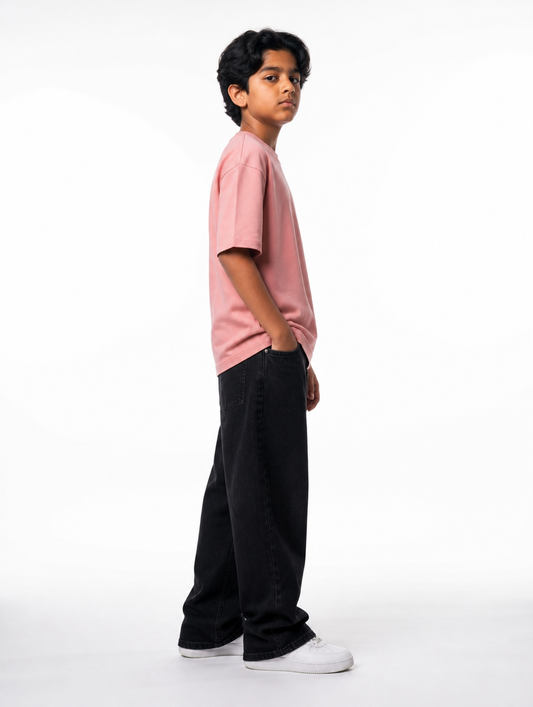 Dusty Pink Solid T-Shirt Jr