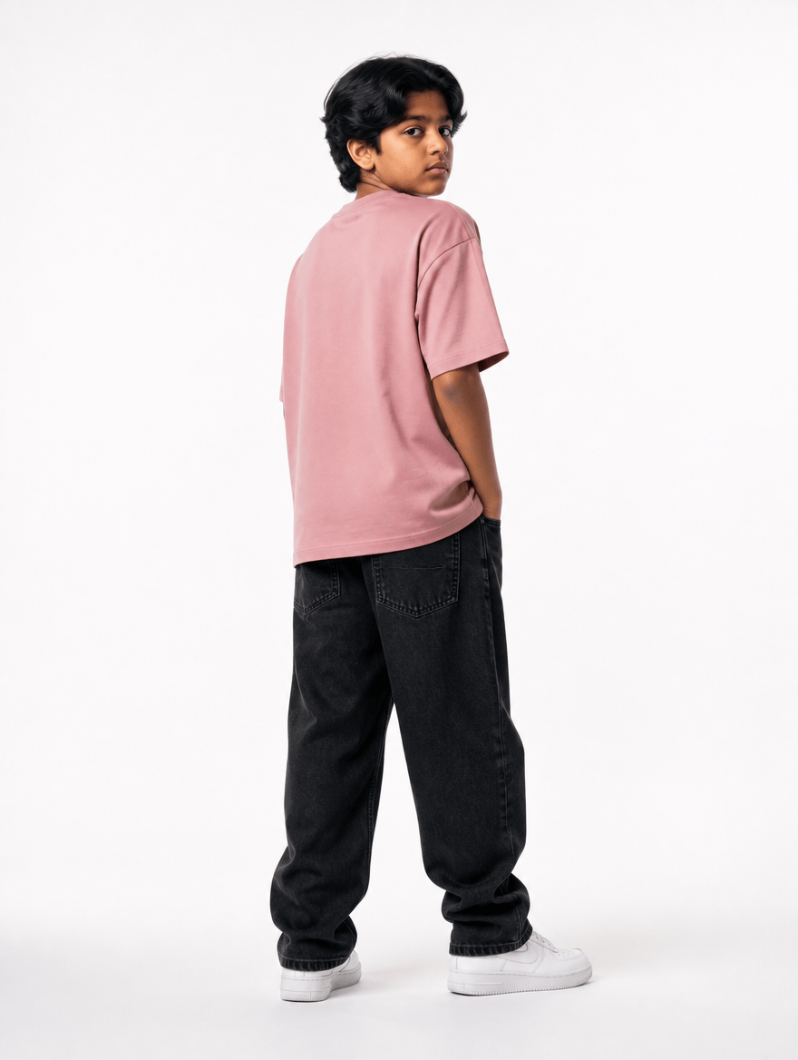 Dusty Pink Solid T-Shirt Jr