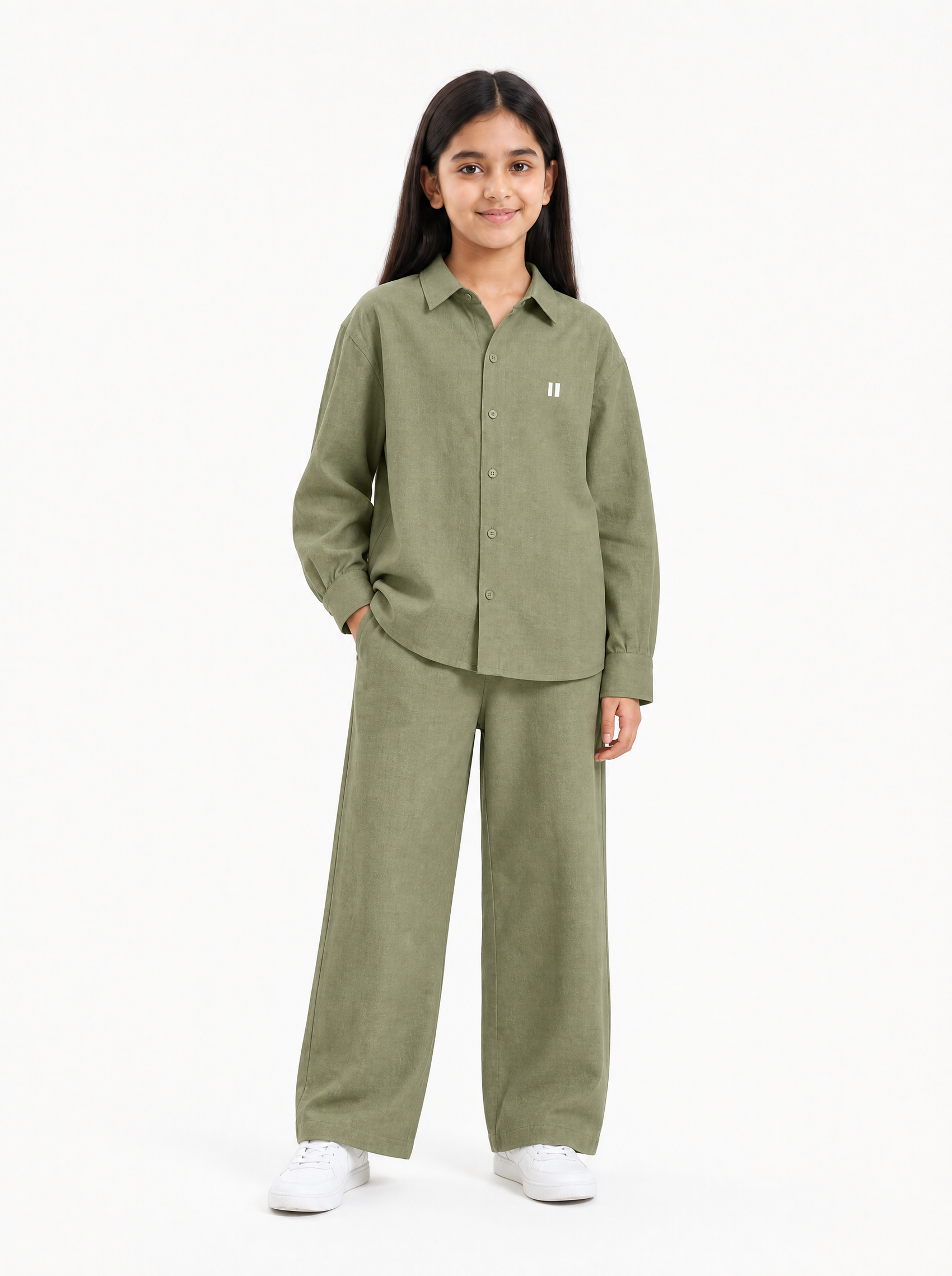 Olive Linen Set Jr