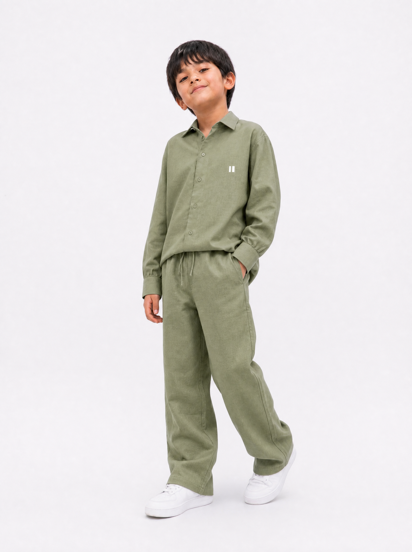 Olive Linen Set Jr