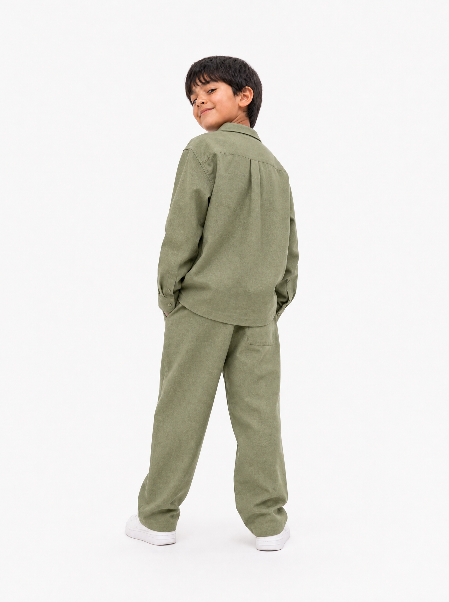 Olive Linen Set Jr