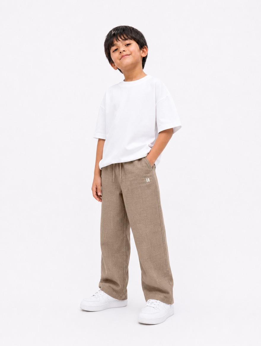Mocha Brown Linen Pants Jr