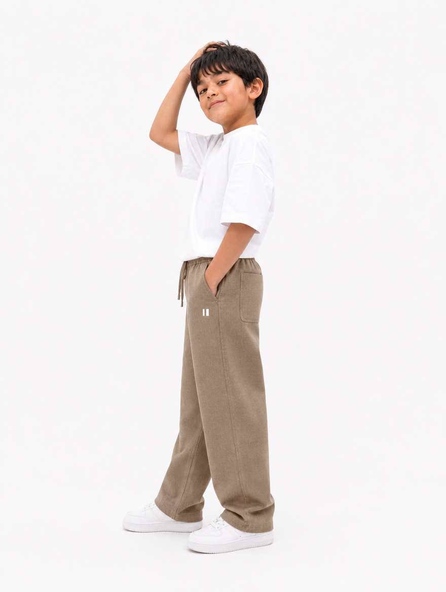 Mocha Brown Linen Pants Jr