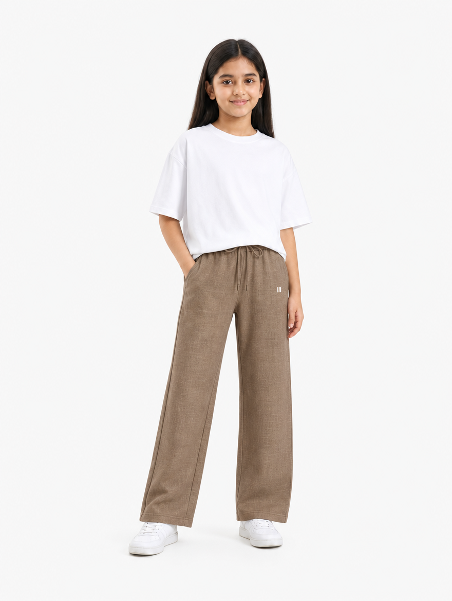 Mocha Brown Linen Pants Jr