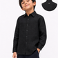 Black Linen Shirt Jr