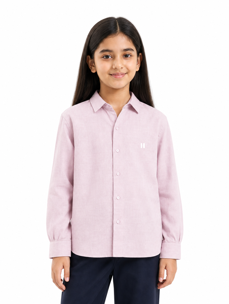 Baby Pink Linen Shirt Jr