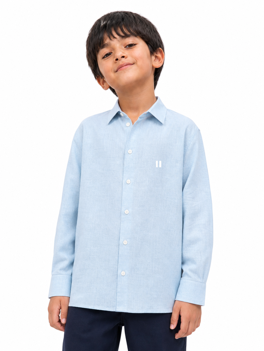 Light Blue Linen Shirt Jr