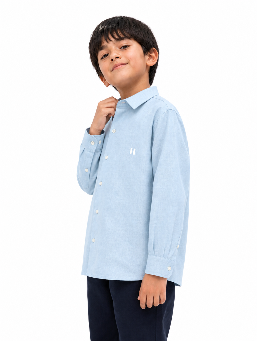 Light Blue Linen Shirt Jr