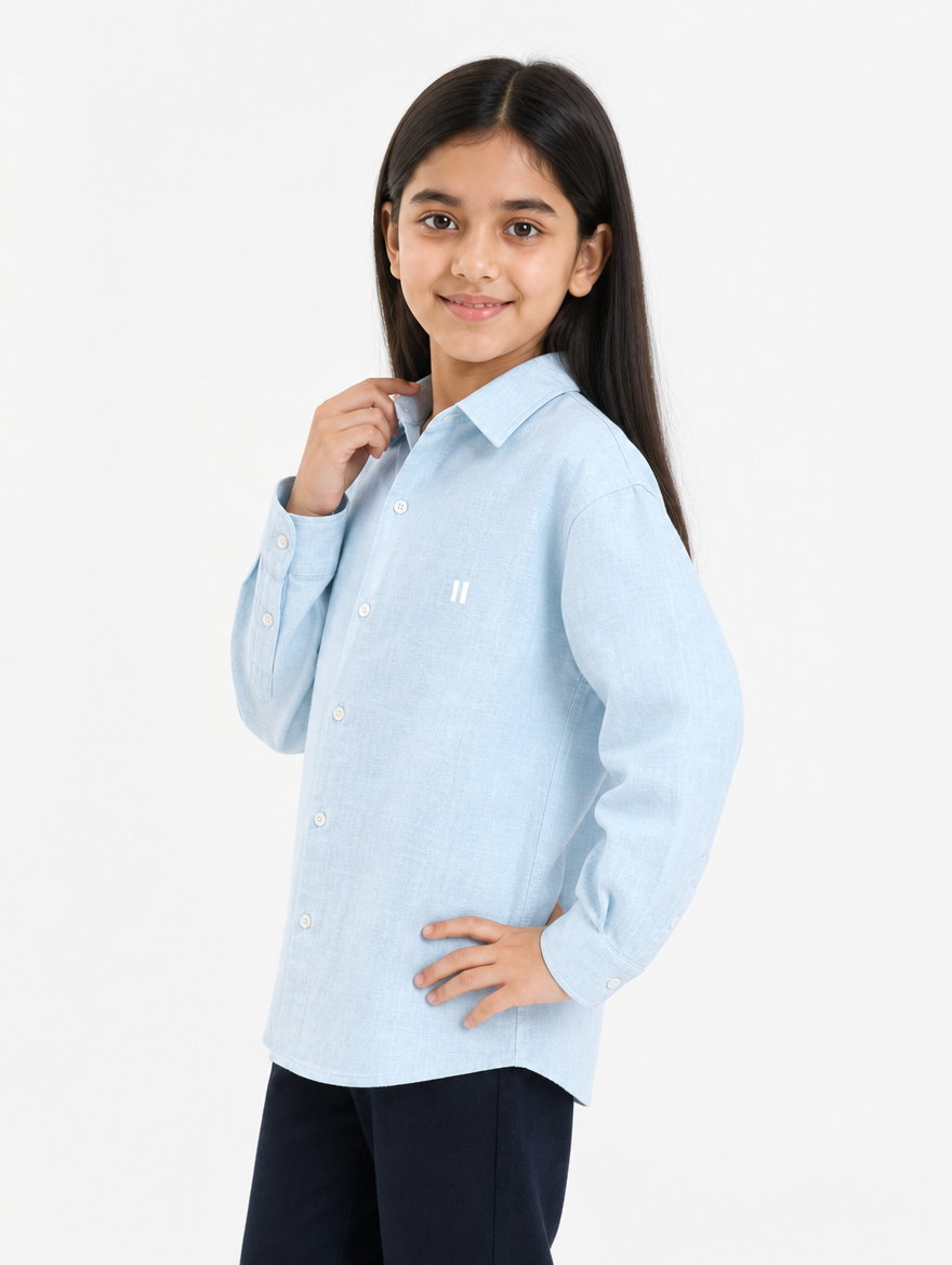 Light Blue Linen Shirt Jr